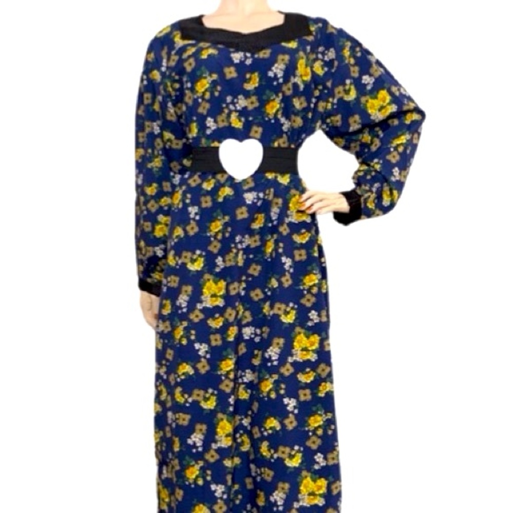 Vintage 60s Kaftan Maxi Lounge Dress